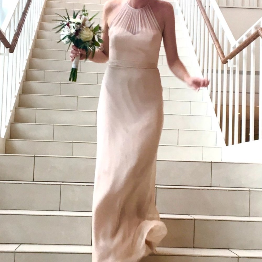Amsale Blush Silk Dress - size 4